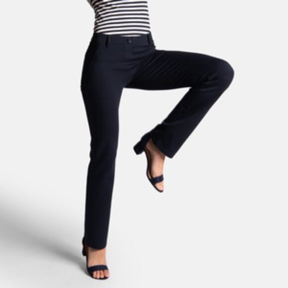 Betabrand Dress Pant Yoga Pants - Straight-Leg - Navy Medium Regular - Picture 2 of 8